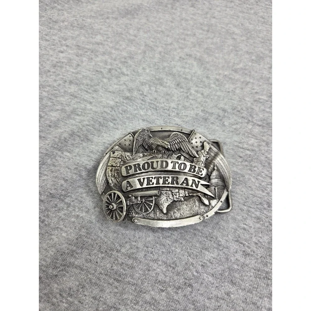 1983 Bergamot Brass Works Proud To Be A Veteran Belt Buckle